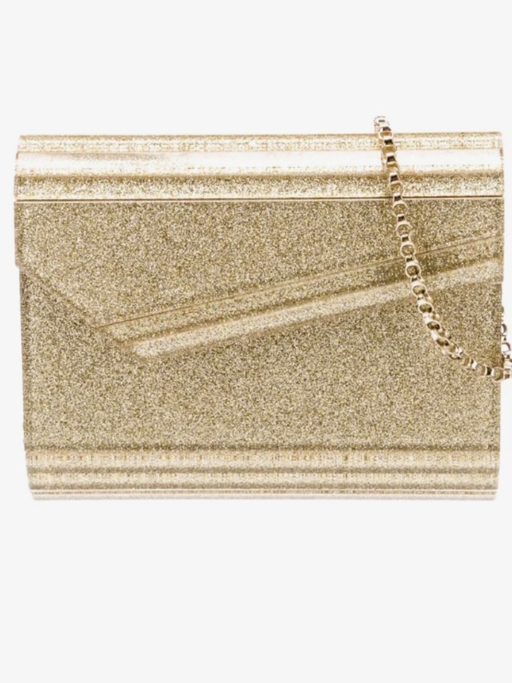 Offer Me! EUC Jimmy Choo Gold Sparkle Acrylic Candy Clutch NO SCRATCHES